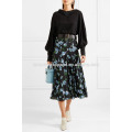 Multicolored Printed Crepe Midi Skirt OEM/ODM Manufacture Wholesale Fashion Women Apparel (TA7002S)